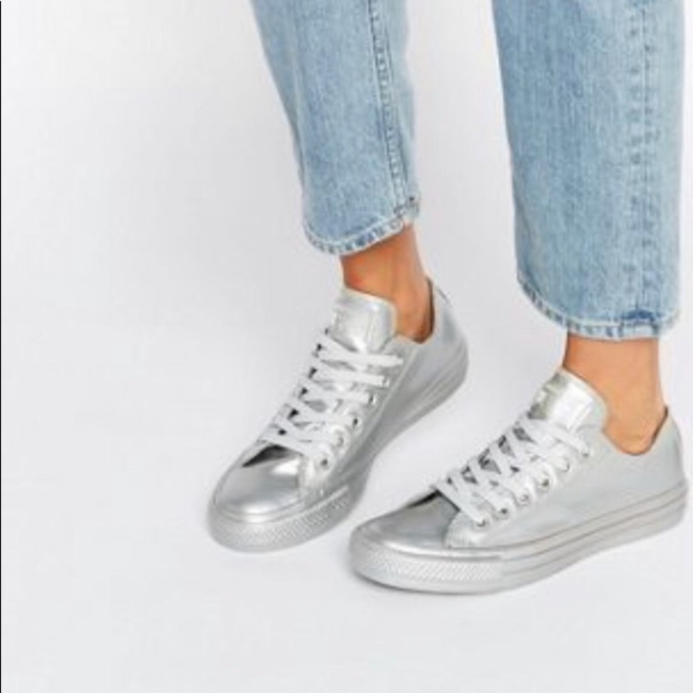 Silver Metalic Converse All Stars